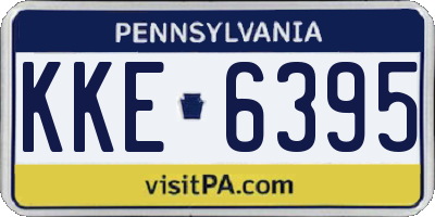 PA license plate KKE6395