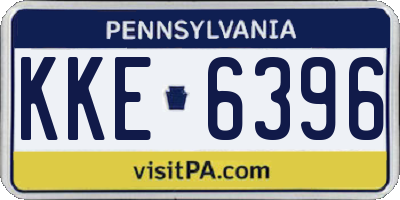 PA license plate KKE6396