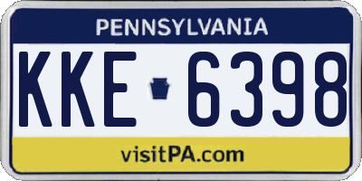 PA license plate KKE6398