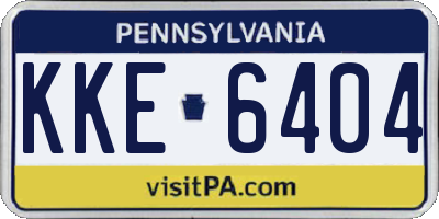 PA license plate KKE6404