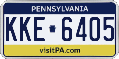 PA license plate KKE6405