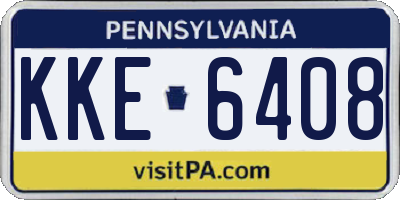 PA license plate KKE6408