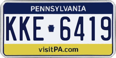 PA license plate KKE6419