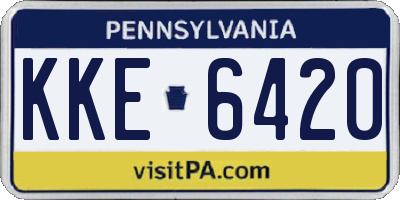 PA license plate KKE6420