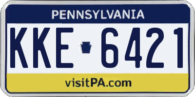 PA license plate KKE6421
