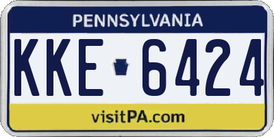 PA license plate KKE6424
