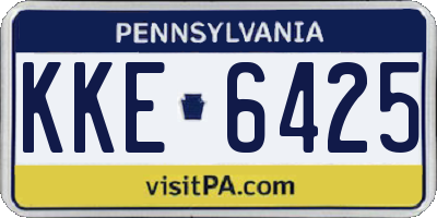 PA license plate KKE6425