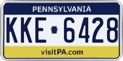 PA license plate KKE6428