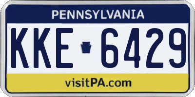 PA license plate KKE6429