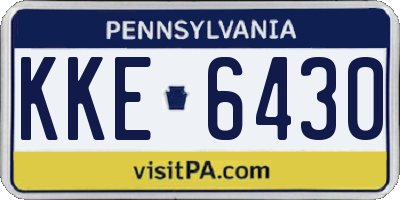 PA license plate KKE6430