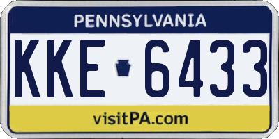 PA license plate KKE6433