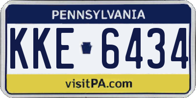 PA license plate KKE6434