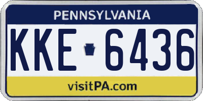 PA license plate KKE6436