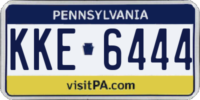 PA license plate KKE6444