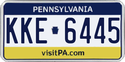 PA license plate KKE6445