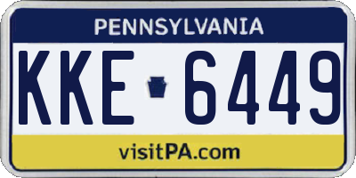 PA license plate KKE6449