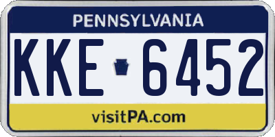 PA license plate KKE6452