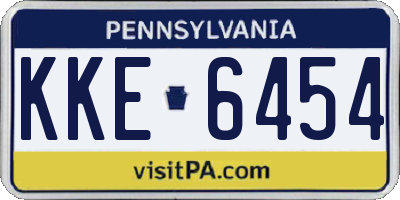 PA license plate KKE6454