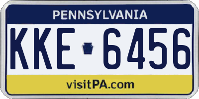 PA license plate KKE6456