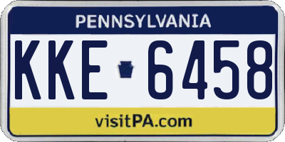 PA license plate KKE6458