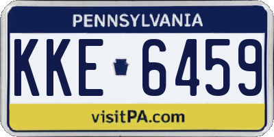 PA license plate KKE6459