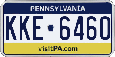 PA license plate KKE6460