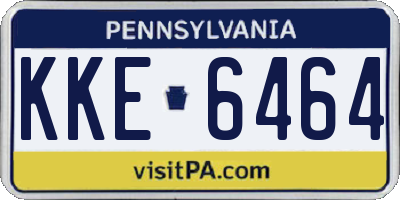 PA license plate KKE6464