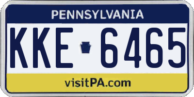 PA license plate KKE6465