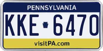 PA license plate KKE6470