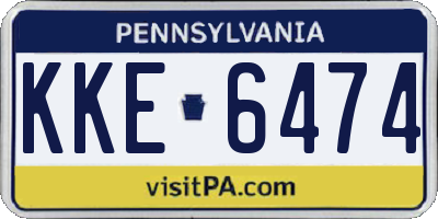 PA license plate KKE6474
