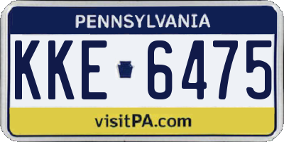 PA license plate KKE6475