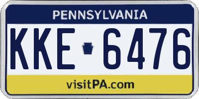 PA license plate KKE6476
