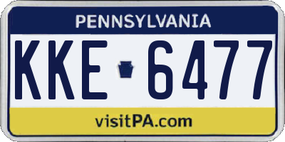 PA license plate KKE6477