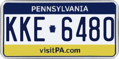 PA license plate KKE6480