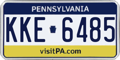 PA license plate KKE6485