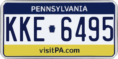 PA license plate KKE6495