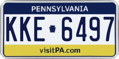 PA license plate KKE6497