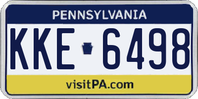 PA license plate KKE6498