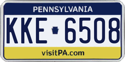 PA license plate KKE6508