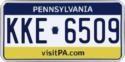PA license plate KKE6509