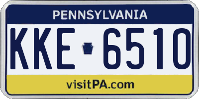 PA license plate KKE6510