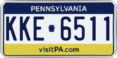 PA license plate KKE6511