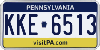 PA license plate KKE6513