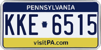 PA license plate KKE6515