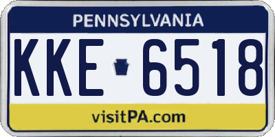 PA license plate KKE6518
