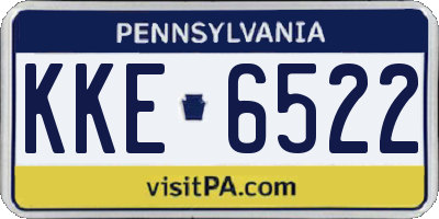 PA license plate KKE6522