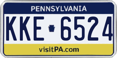 PA license plate KKE6524