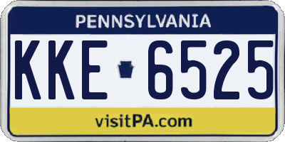 PA license plate KKE6525