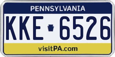 PA license plate KKE6526