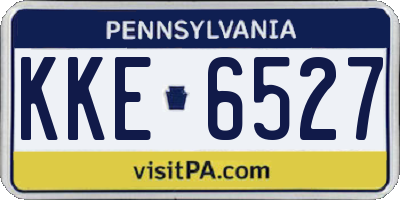 PA license plate KKE6527